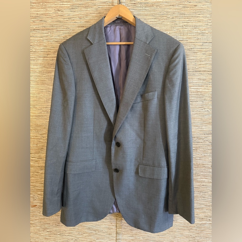 Alton Lane Blazer Sport Coat Men Size 44R Gray Double Vented Suit Jacket Wool